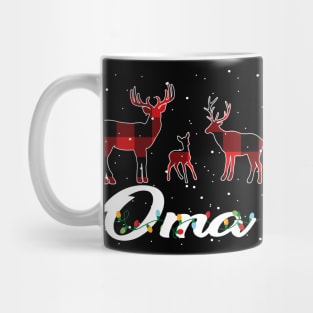 Oma Reindeer Plaid Pajama Shirt Family Christmas Mug